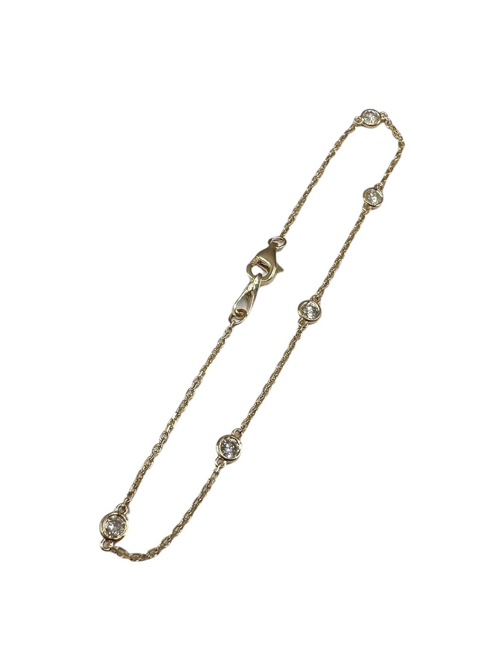 Diamond Station Bracelet in 14kt Yellow Gold – 0.33ctw, 7in, New